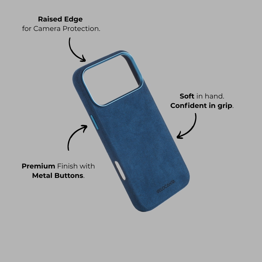 iPhone Alcantara Case - Midnight Blue