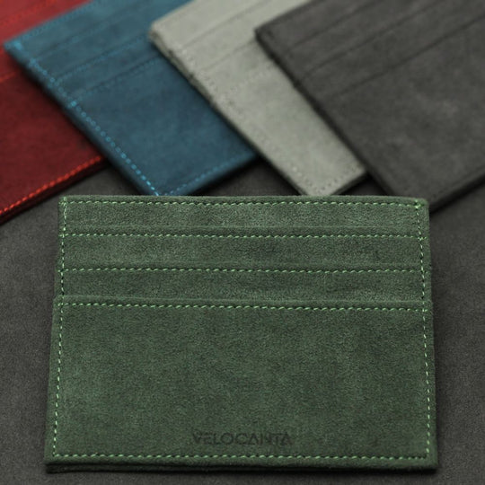 Alcantara Card Wallet - British Racing Green