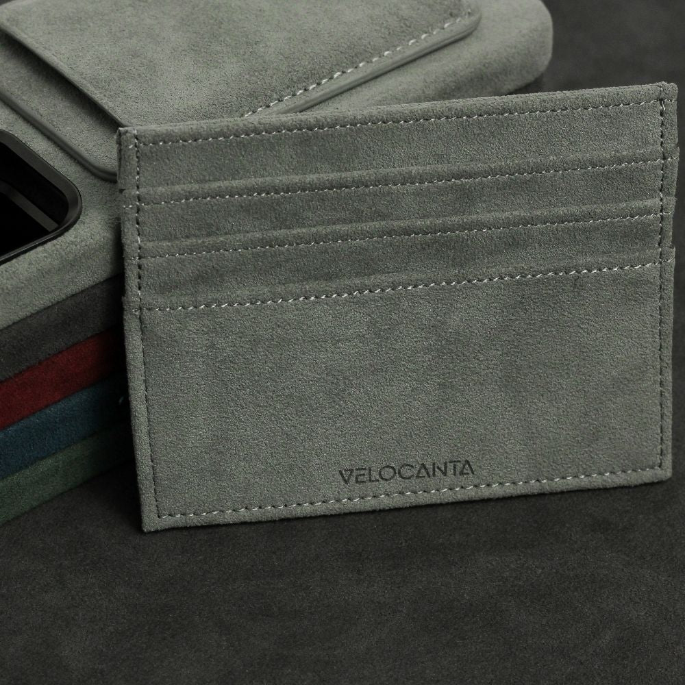 Alcantara Card Wallet - Ash Grey