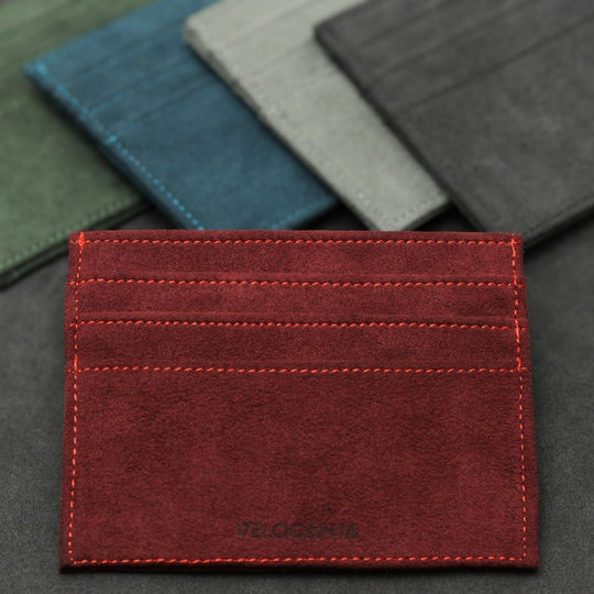 Alcantara Card Wallet - Rosso Red