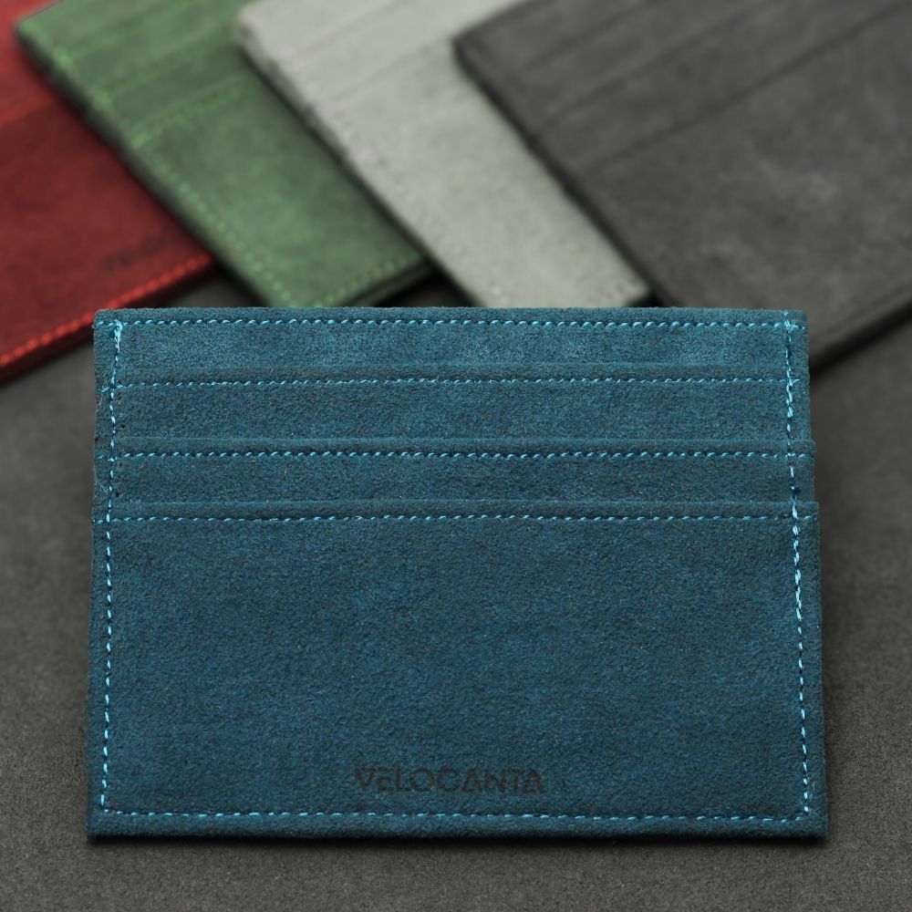 Alcantara Card Wallet - Midnight Blue