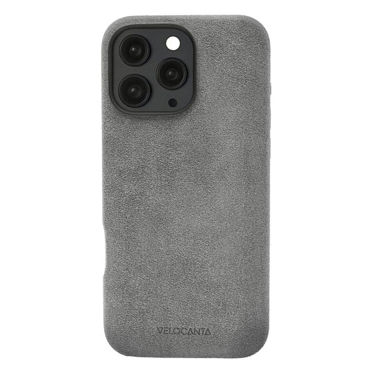 Alcantara iPhone case in Ash Grey on a white background