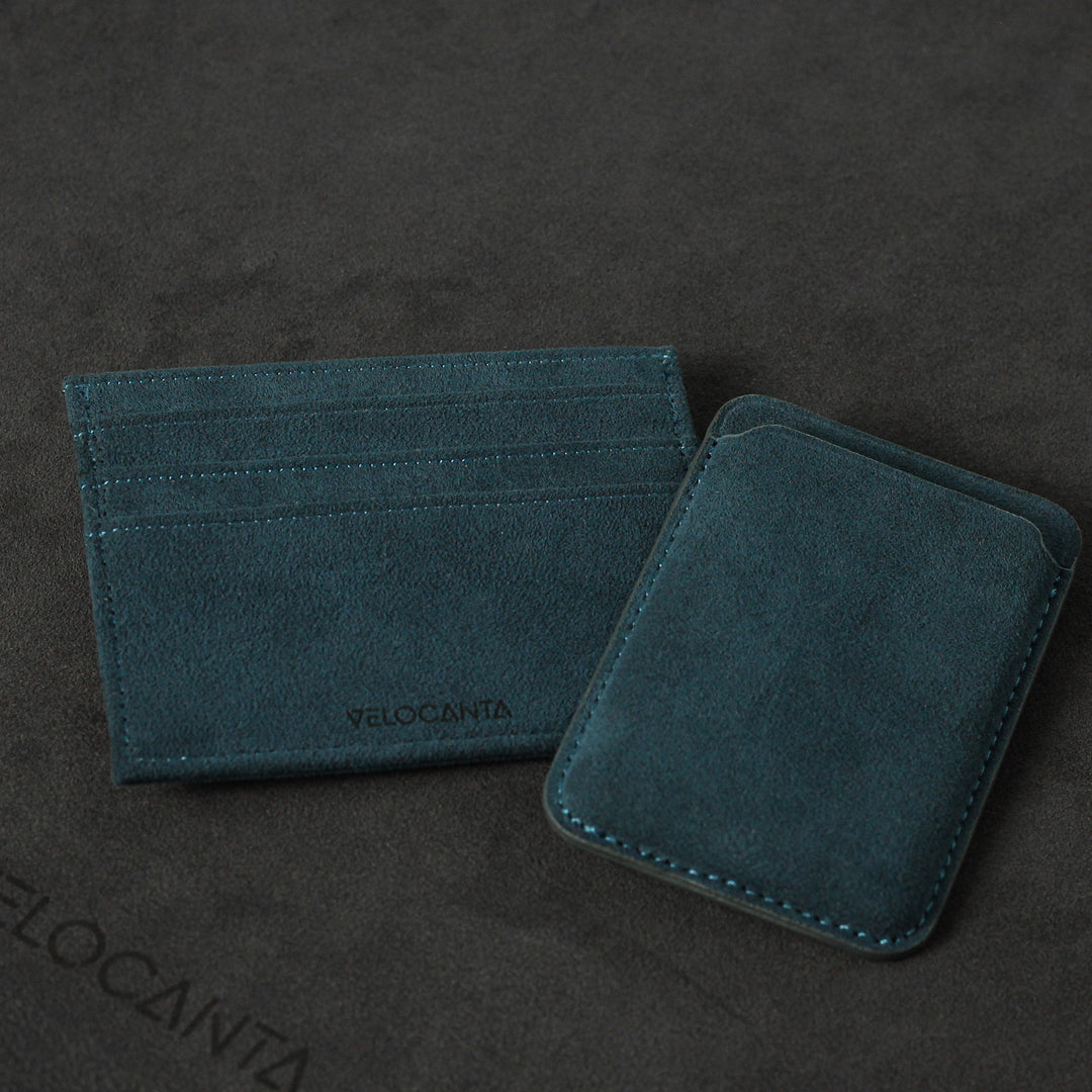 Alcantara Card Wallet - Midnight Blue