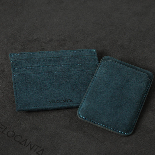 Alcantara Card Wallet - Midnight Blue