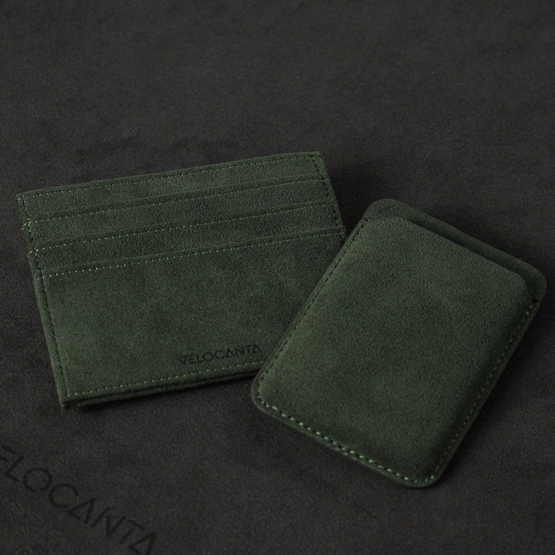 Alcantara Card Wallet - British Racing Green