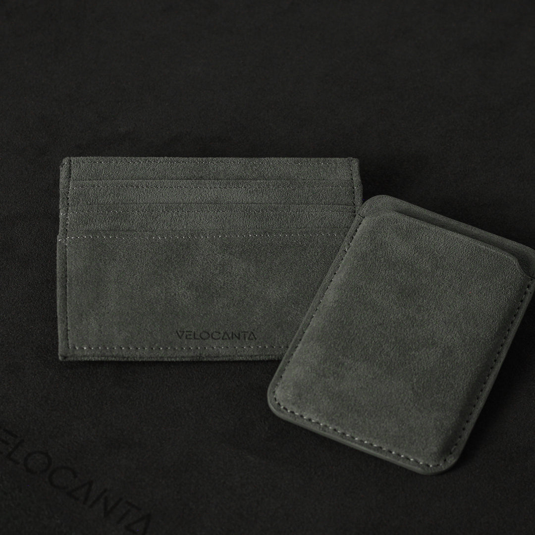 Alcantara Card Wallet - Ash Grey