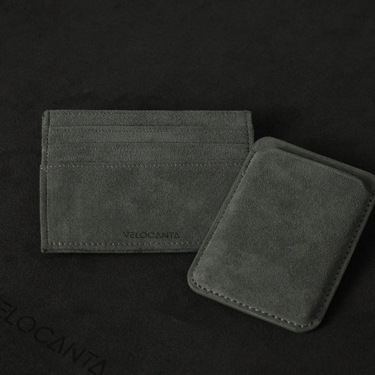 Alcantara Card Wallet - Ash Grey